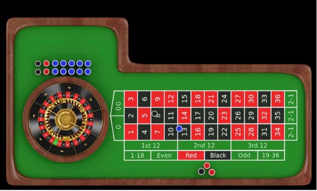 american roulette table