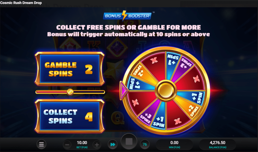 Cosmic Rush Dream Drop - Free Spins Gamble